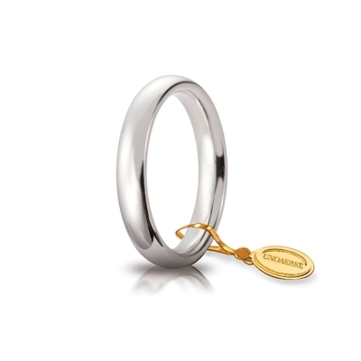 UNOAERRE Wedding Ring in 18k White Gold mod. Comoda 3,5 mm. Gr. 5 to 5,70