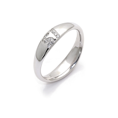 White Gold Wedding Ring mod. Corfù mm. 5