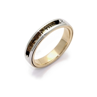 Two-Color Gold Wedding Ring Yellow and White Mod. Malè mm. 4,5