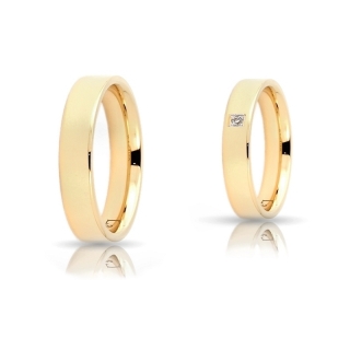 Yellow Gold Wedding Ring 4,5 mm. Confort Flat