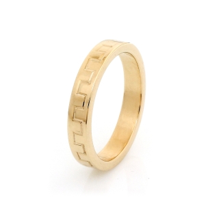 Yellow Gold Wedding Ring 3,5 mm. Confort Flat