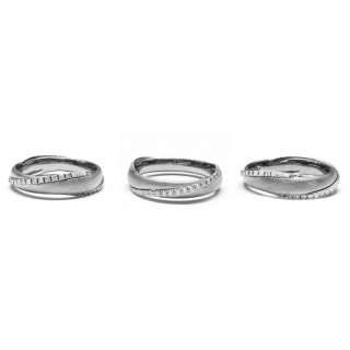 950 Platinum Wedding Ring mod. Sakura mm. 4,20