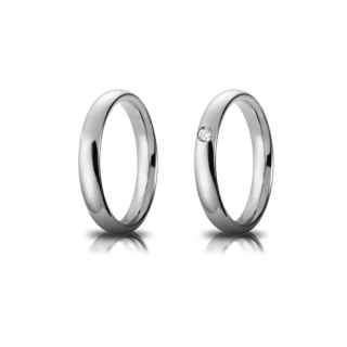 950 Platinum Wedding Ring mod. Confort mm. 3,5