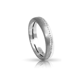 White Gold Wedding Ring mod. Djerba mm. 4,1
