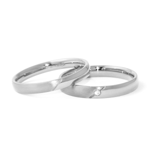 White Gold Wedding Ring mod. Ottavia mm. 3,5