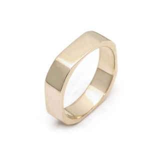 Yellow Gold Wedding Ring mod. Mykonos mm. 4,5