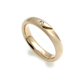 Yellow Gold Wedding Ring mod. Ischia mm. 4