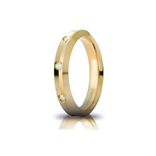 UNOAERRE Wedding Ring in 18k Yellow Gold mod. Corona with 8 Diamonds