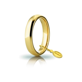 UNOAERRE Wedding Ring in 18k Yellow Gold mod. Comoda 4 mm.