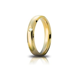 UNOAERRE Wedding Ring in 18k Yellow Gold mod. Orion with Diamond