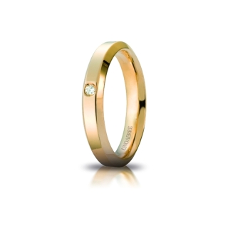 UNOAERRE Wedding Ring in 18k Yellow Gold mod. Hydra with Diamond
