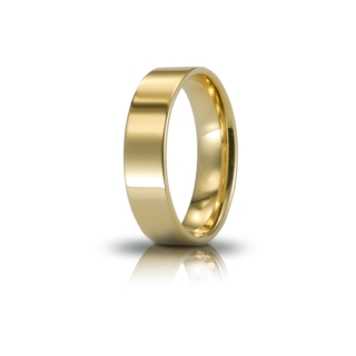 UNOAERRE Wedding Ring in 18k Yellow Gold mod. Cerchio di Luce 5 mm.