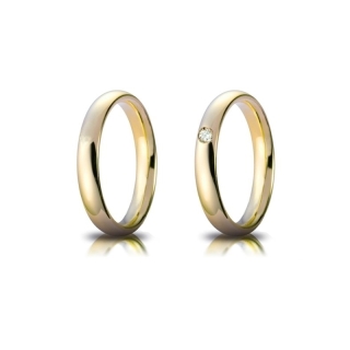 Yellow Gold Wedding Ring mod. Confort mm. 3,5