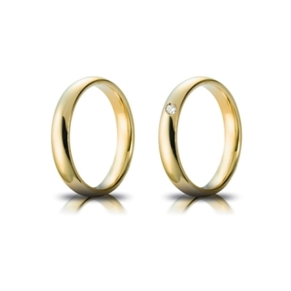 Yellow Gold Wedding Ring mod. Confort mm. 4