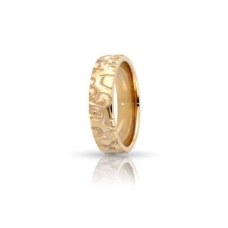 Yellow Gold Wedding Ring mod. Nairobi mm. 5