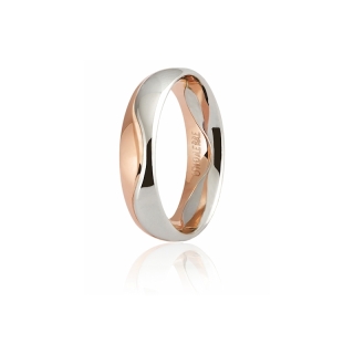 UNOAERRE 18Kt Two-Color Gold Wedding Ring Mod. Galassia - Coll. 9.0