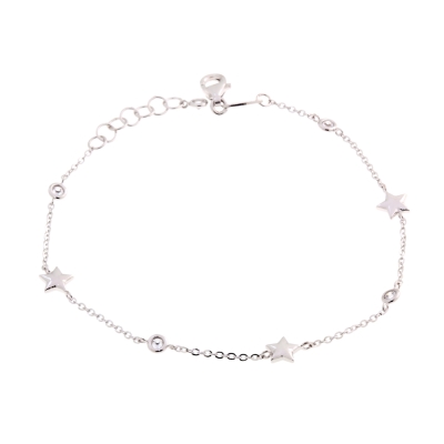 Bracciale Bimba in Oro Bianco 18 Kt. 750 Mill. - 17 Cm.