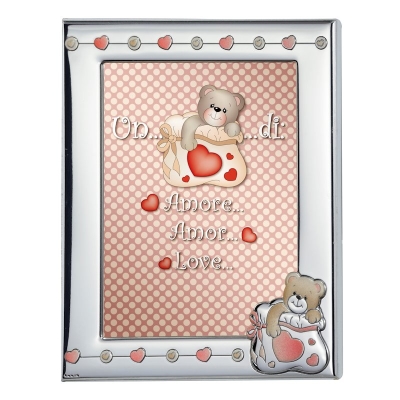 929 SILVER PICTURE FRAME BACK IN WOOD LOVE PICTURES SIZE 13x18 Cm.