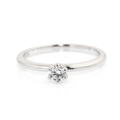 750 Mill. White Gold Ring with 0,17 Ct. F-Vs Diamond