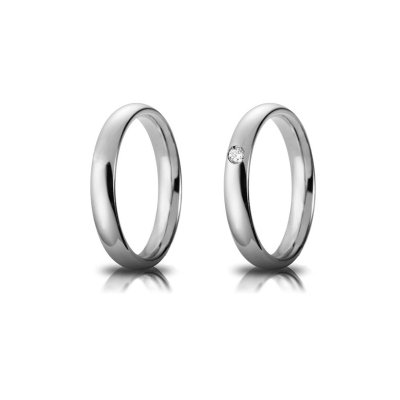 950 Platinum Wedding Ring mod. Confort mm. 3,5