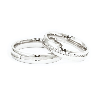 White Gold Wedding Ring mod. Diana mm. 4,3