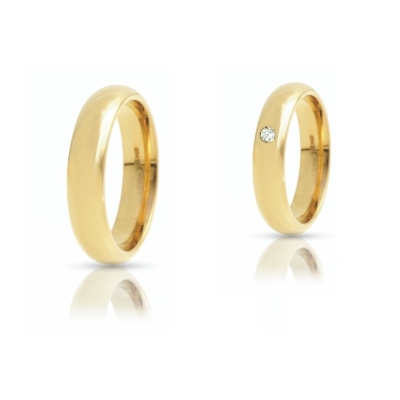 Yellow Gold Wedding Ring mod. Italiana mm. 4,3