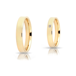 Yellow Gold Engagement Ring 4 mm. Confort Flat