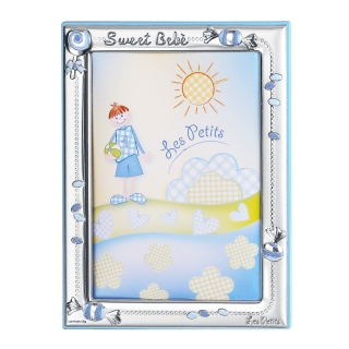 977 SILVER PICTURE FRAME BACK IN WOOD WITH CANDIES PICTURES SIZE 9x13 Cm.