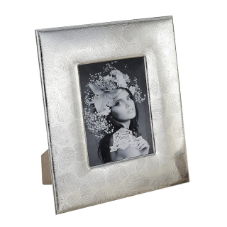 929 SILVER PICTURE FRAME BACK IN WOOD TEXTURE STONES PICTURES SIZE 13x18 Cm.