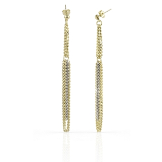 UNOAERRE - White and Gold Bronze Earrings 