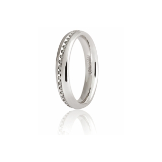 UNOAERRE Wedding Ring in 18k White Gold mod. Infinito with Diamonds - Coll. 9.0