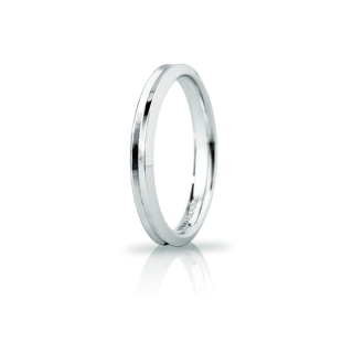 UNOAERRE Wedding Ring in 18k White Gold mod. Corona Slim