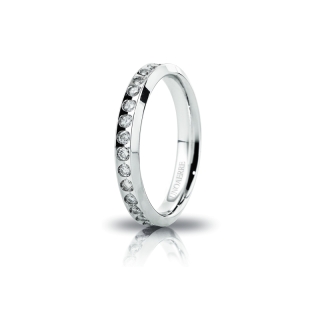 UNOAERRE Wedding Ring in 18k White Gold mod. Venere with Diamonds