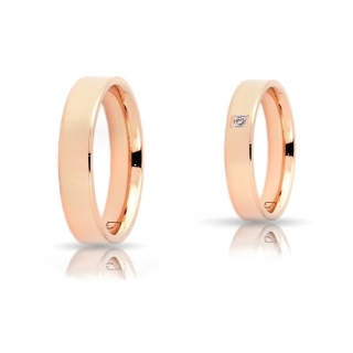 Rose Gold Engagement Ring 4,5 mm. Confort Flat