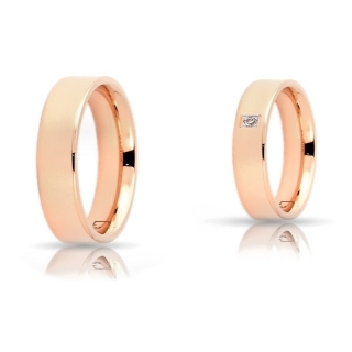 Rose Gold Engagement Ring 5 mm. Confort Flat