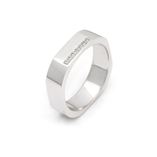 White Gold Wedding Ring mod. Santorini with Diamonds mm. 4,5