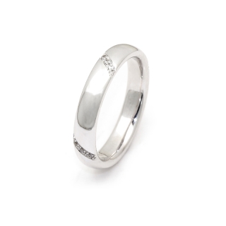 White Gold Wedding Ring mod. Marrakech mm. 3,8