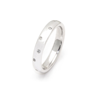 White Gold Wedding Ring mod. Parigi mm. 3,8