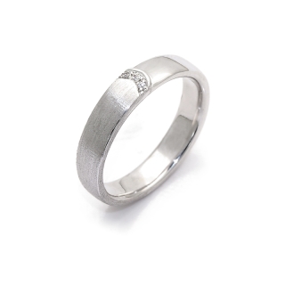 White Gold Wedding Ring mod. Avana mm. 4,1