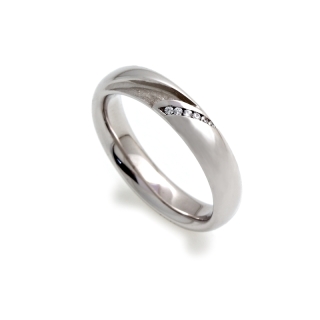 White Gold Wedding Ring mod. Capri mm. 4,1