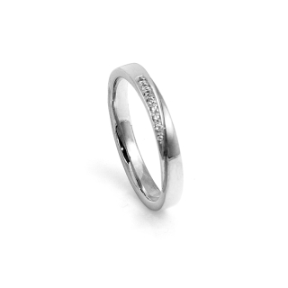 White Gold Wedding Ring mod. Panama mm. 2,8
