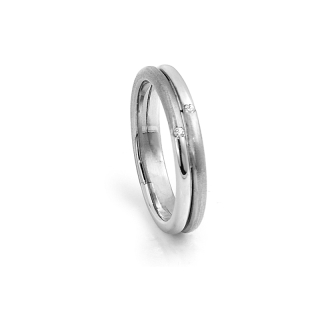 White Gold Wedding Ring mod. Marsiglia mm. 3,7