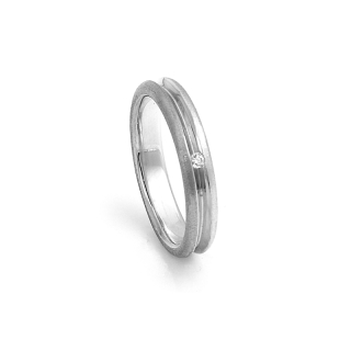 White Gold Wedding Ring mod. New York mm. 3,7