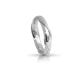 White Gold Wedding Ring mod. Portofino mm. 4,20