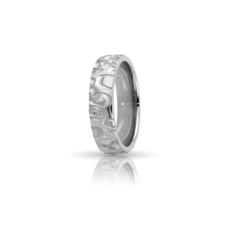 White Gold Wedding Ring mod. Nairobi mm. 5