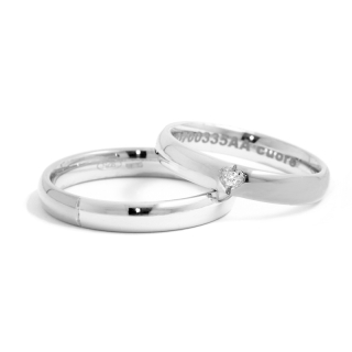 White Gold Wedding Ring mod. Jasmine mm. 3,5
