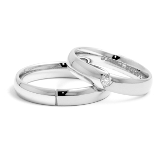 White Gold Wedding Ring mod. Zoe mm. 4