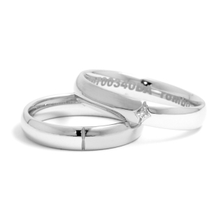 White Gold Wedding Ring mod. Olimpia mm. 4