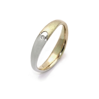 Two-Color Gold Engagement Ring Yellow and White Mod. Malibù mm. 4,5